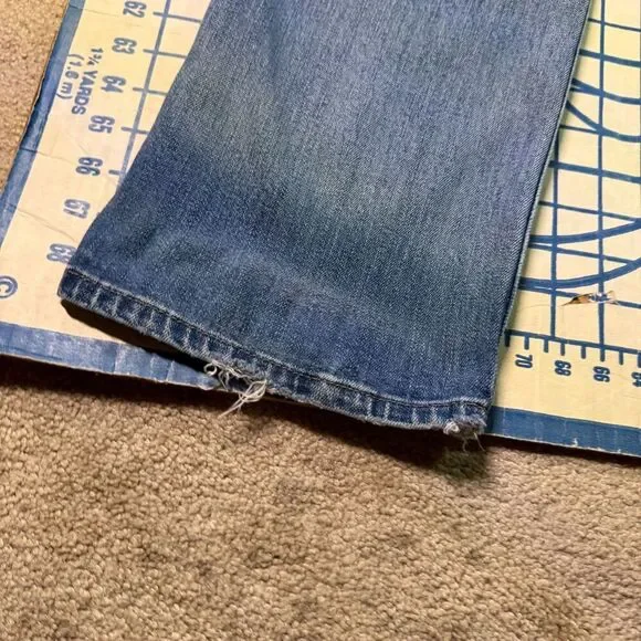 Carhartt Loose Fit Jeans Men’s 12 Tall Blue Denim Straight Workwear Distressed - Picture 8 of 10